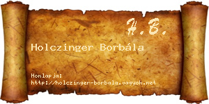 Holczinger Borbála névjegykártya